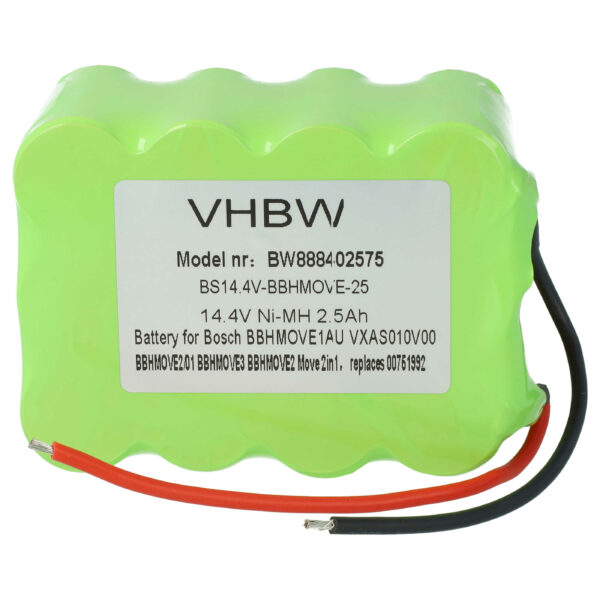 Bateria vhbw NiMH 2500mAh 14.4V para Aspiradores Bosch Move e Shark
