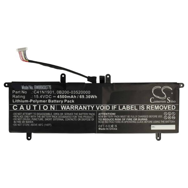 Bateria para Portátil Asus vhbw - Substituição C41N1901 - 4500 mAh 15.4V Li-polymer