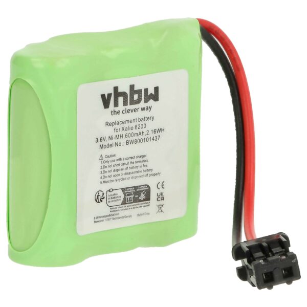 Bateria vhbw para Telefones Fixos Philips, GE, Toshiba e outros - 600 mAh 3.6 V NiMH