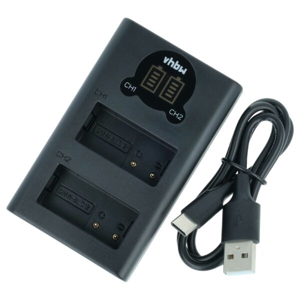 Carregador de Baterias USB-C vhbw para Câmaras Leica e Panasonic (Substitui Panasonic DE-A80)