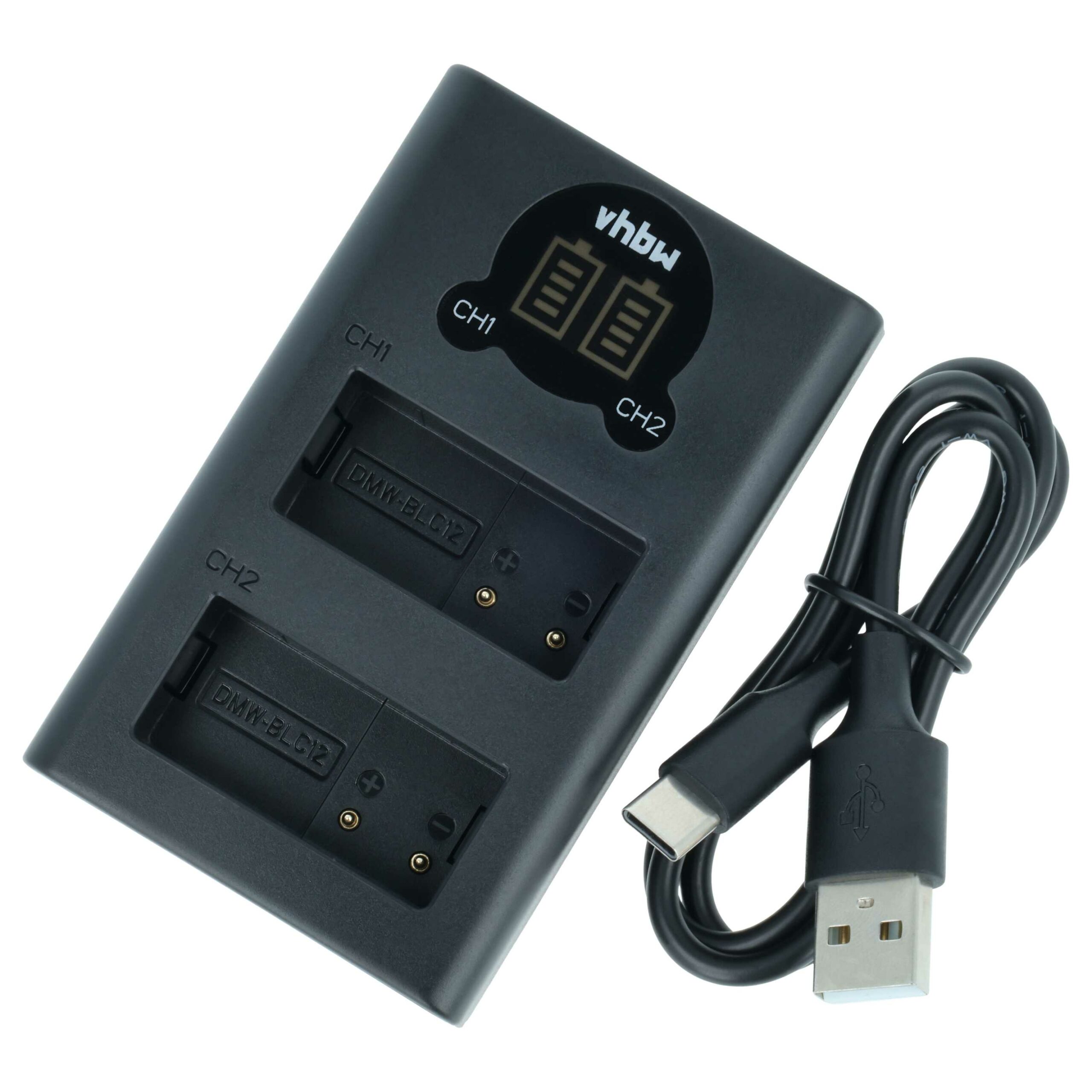Carregador de Baterias USB-C vhbw para Câmaras Leica e Panasonic (Substitui Panasonic DE-A80)