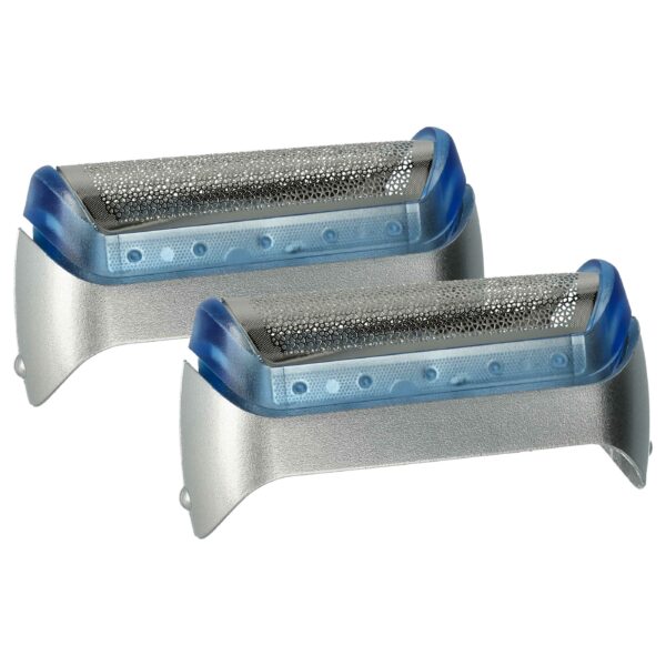 2x Lâmina de Barbear para Braun 20S - com Moldura, Prata/Azul vhbw