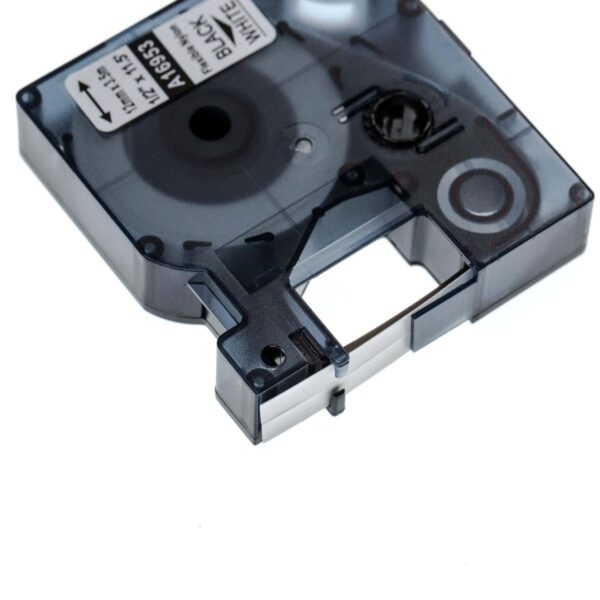 Fita para Etiqueta vhbw compatível com Dymo 16953, S0718040 - 12 mm Preto sobre Branco, Flexível