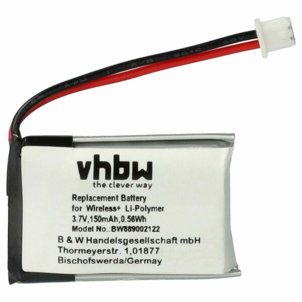 Bateria de Substituição vhbw para Carrera 20089823 - 150 mAh 3.7 V Li-polymer