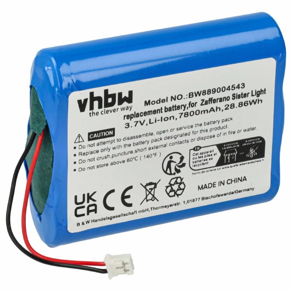 Bateria vhbw para Zafferano BAT04705506701900 - 7800 mAh 3.7 V Li-Ion