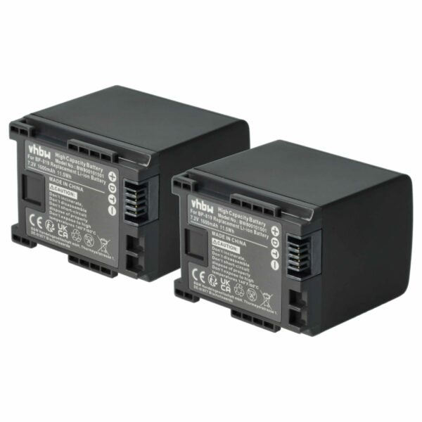 Bateria vhbw para Câmara de Vídeo Canon BP-819 - 1600 mAh 7.2 V Li-Ion (Pack 2x)