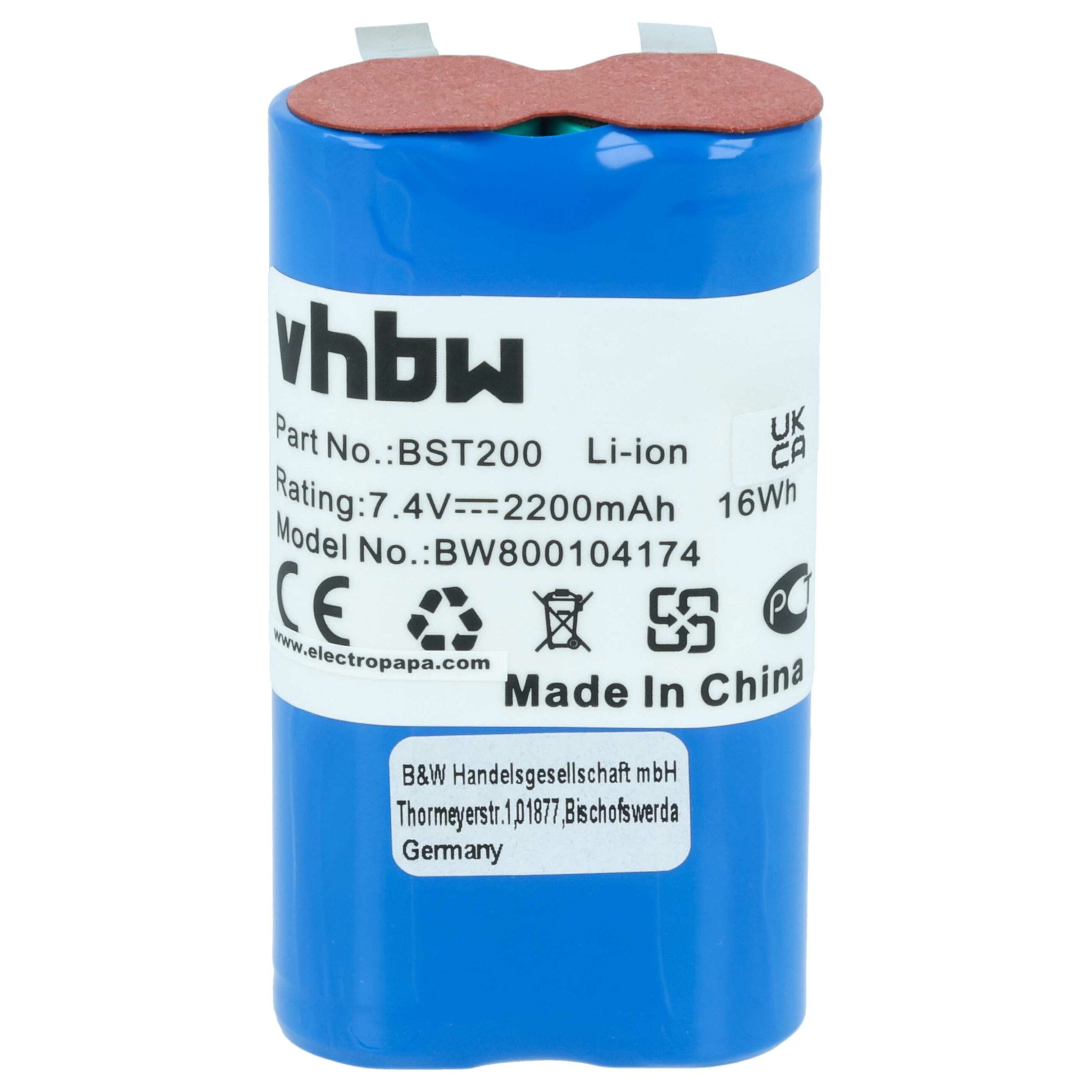 Bateria vhbw para Estação Meteorológica Bosch BST200 - 2200 mAh 7.4V Li-Ion - Image 3