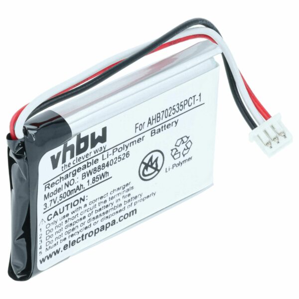 Bateria para Auscultadores Sennheiser AHB702535PCT-01 - 500 mAh 3.7 V Li-polymer vhbw