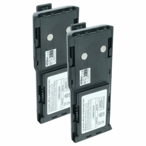 Bateria vhbw 2x para Rádio Motorola CB HNN8133C, HNN9628A, HNN8308A - 2500 mAh 7.5V NiMH com Clip