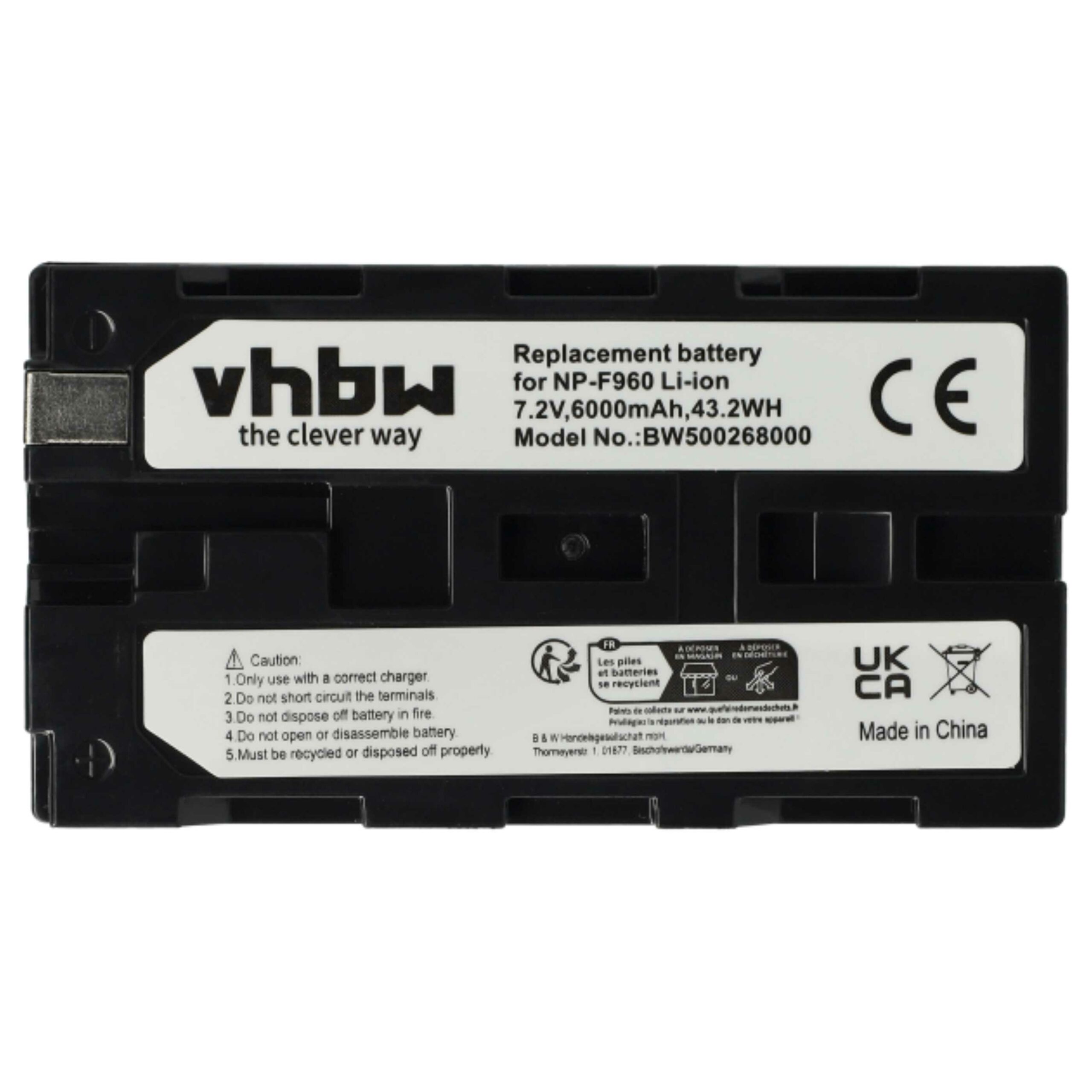 Bateria vhbw 3x para Câmaras de Vídeo Sony NP-F930, NP-F960, NP-F950 - 6000 mAh 7.2V Li-Ion - Image 3