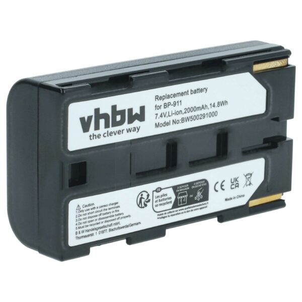 Bateria vhbw para Câmara de Vídeo Canon BP-927, BP-930, BP-915, BP-924, BP-911, BP-914 - 1300 mAh 7.2 V Li-Ion