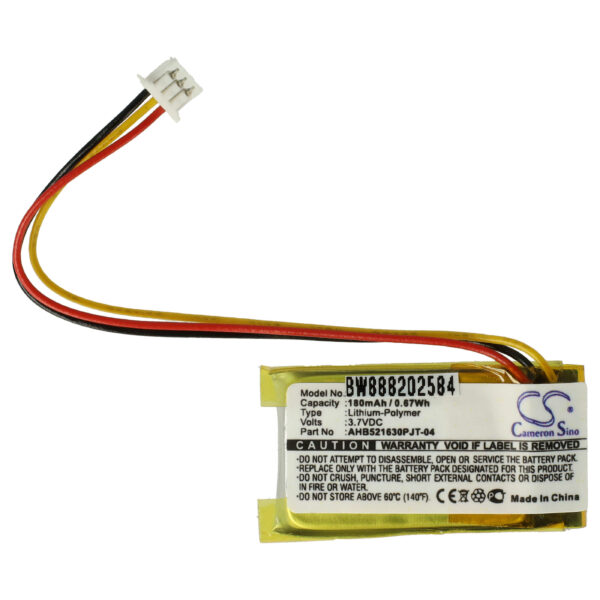 Bateria vhbw para Rato Logitech sem fios - AHB521630PJT-04 - 180 mAh 3.7 V Li-polymer