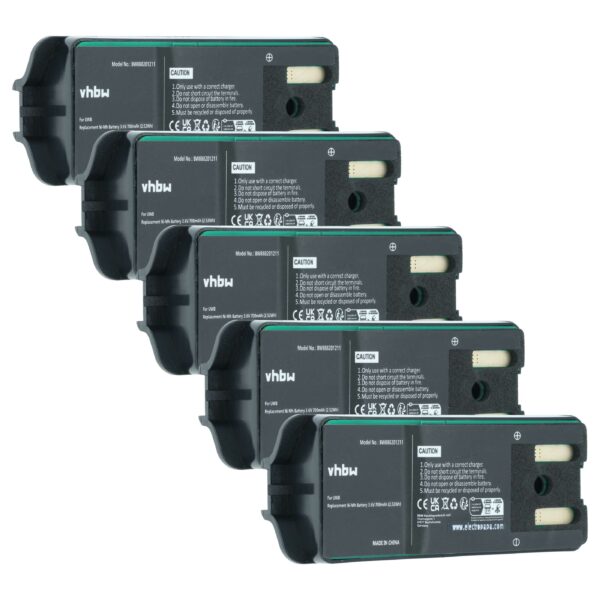 Bateria vhbw 5x para Rádio JAY UWB - 700 mAh 3.6 V NiMH