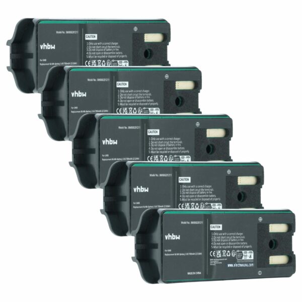 Bateria vhbw 5x para Rádio JAY UWB - 700 mAh 3.6 V NiMH