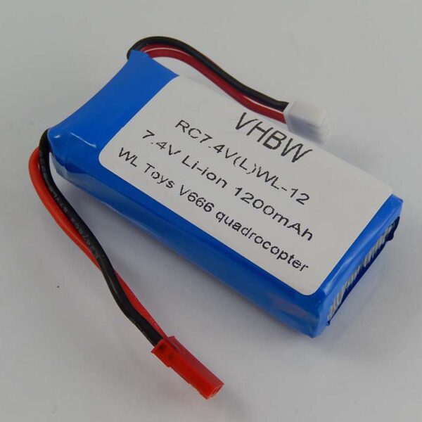Bateria para Drone Wltoys, UDI, YiZhan / JJRC - 1200 mAh 7.4 V Li-Ion vhbw