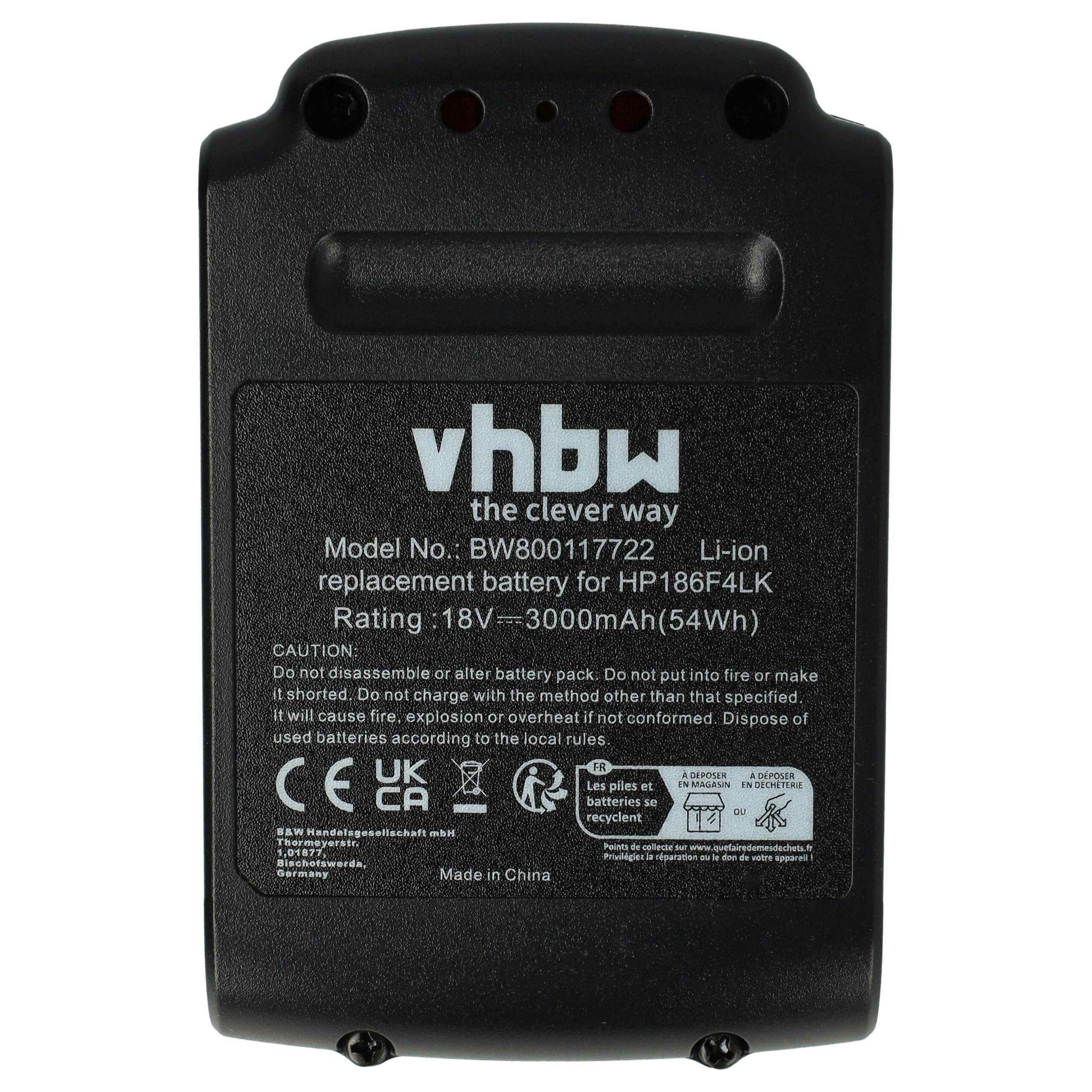 2x Bateria vhbw 18V 3000 mAh Li-Ion para Black & Decker BL1318, BL1518, BL1518-XJ - Image 3