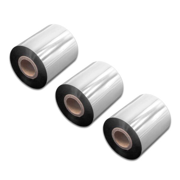 3x Fita de Transferência Térmica vhbw para Godex, TSC, Zebra — 70 mm x 300 m, Resina de Cera