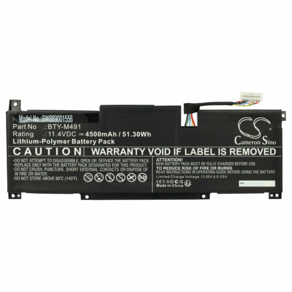 Bateria para Portátil MSI BTY-M491 - 4500 mAh 11.4 V Li-polímero Preta vhbw