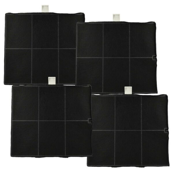 4x Filtro de Carvão Ativado Compatível com Bosch DHZ5135 para Coifa - 25.5 x 22.5 x 2.3 cm