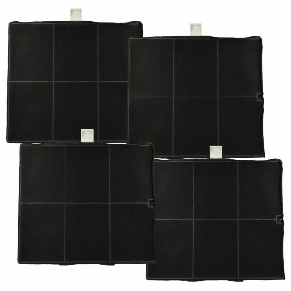 4x Filtro de Carvão Ativado Compatível com Bosch DHZ5135 para Coifa - 25.5 x 22.5 x 2.3 cm
