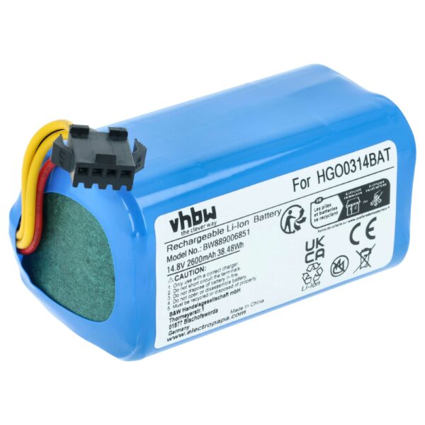 Bateria vhbw para Hoover B015, 35602251, HGO0314BAT 2600mAh, 14.8V