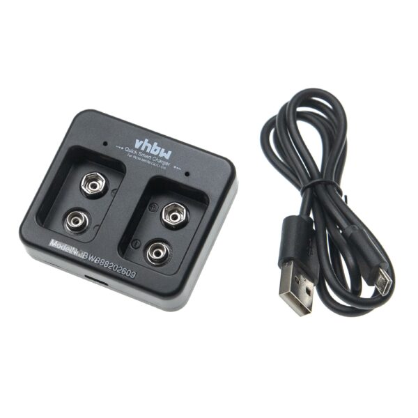 Carregador Micro USB de 2 Slots para Baterias Ni-Cd, NiMH e Li-Ion (blocos de 9V)