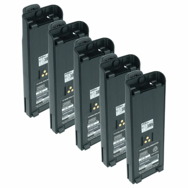 Bateria vhbw 5x para Motorola NTN7143, NTN7143CR, NTN7143B, NTN7143A - 2500 mAh 7.5 V NiMH + Clip de Cintura