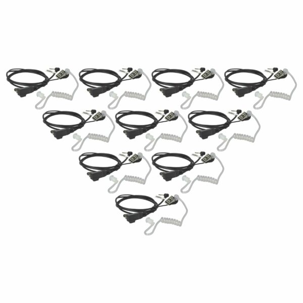Auricular de Segurança vhbw para Motorola T280 - Botão de Resposta, Clip de Montagem + Cabo Fónico (Pack 10x)