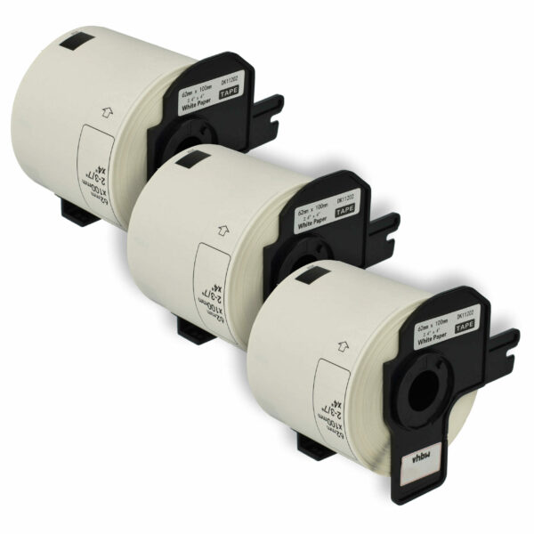Rolo de Etiquetas Compatível com Brother DK-11202 - 62 mm x 100 mm + Suporte (Pack 3)