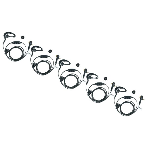 Pack 5x Auricular de Segurança vhbw Compatível Motorola FTN6583 - Botão de Atendimento e Clip
