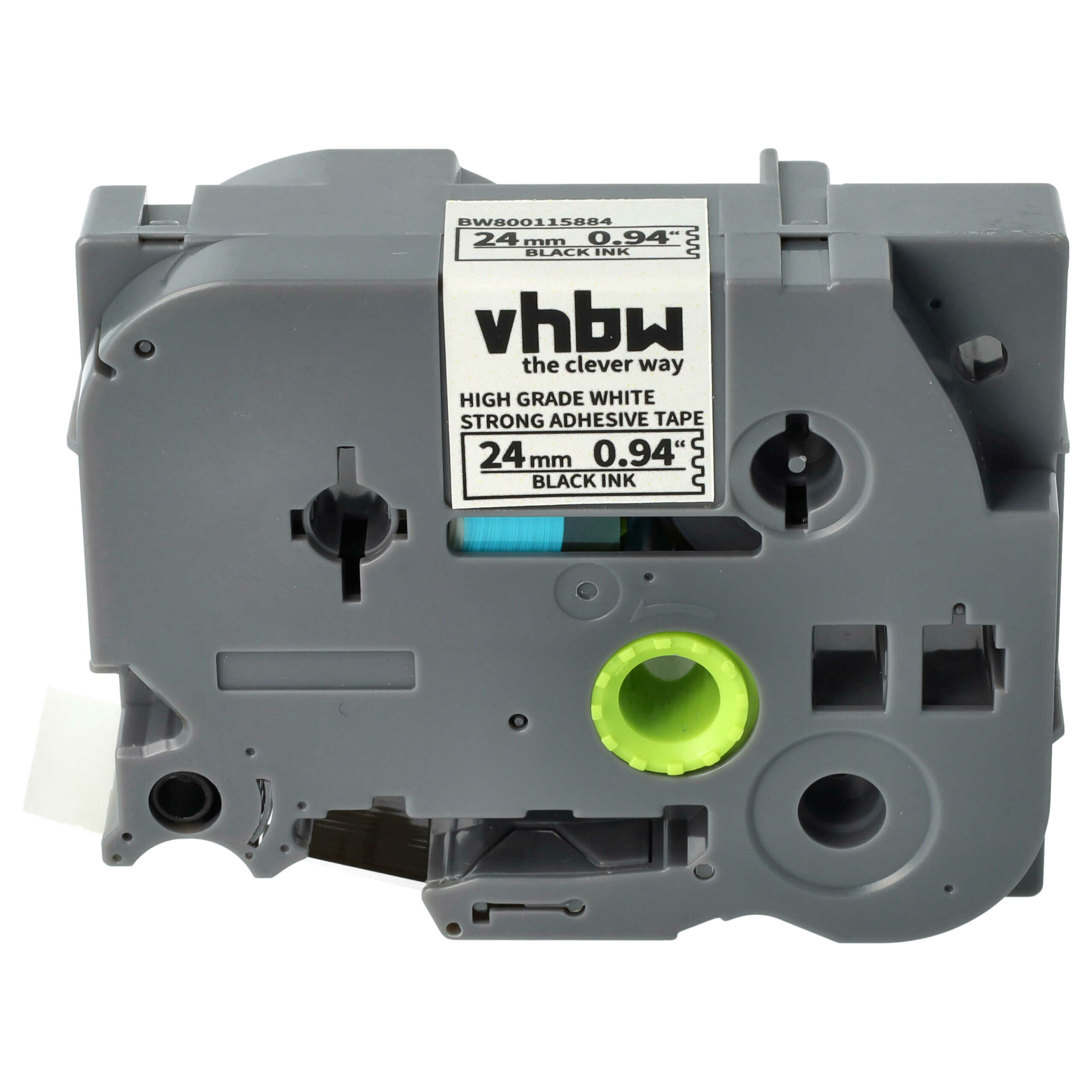 Fita de Etiquetas Compatível Brother HGE-S251 - 24 mm Preto sobre Branco, Extra Resistente