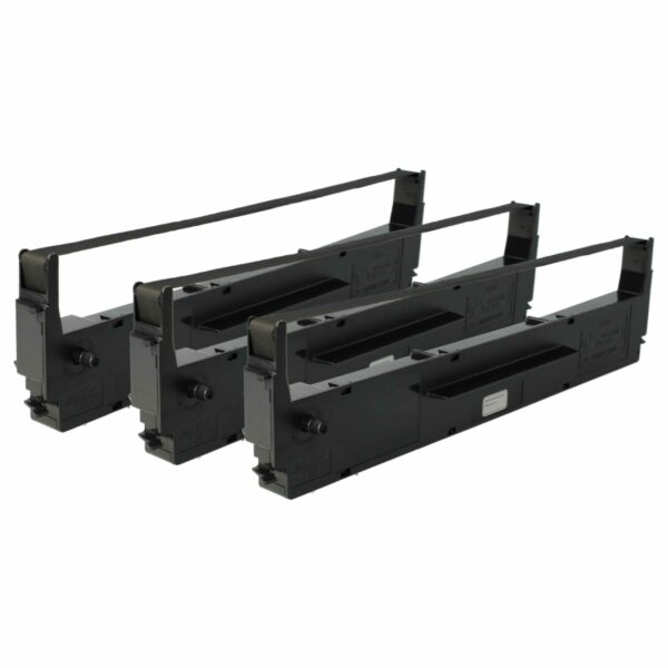 Pack 3x Fita Tintada Compatível Epson C13S015021, S015637 para Impressoras IBM Matricial e Recibos - Preta