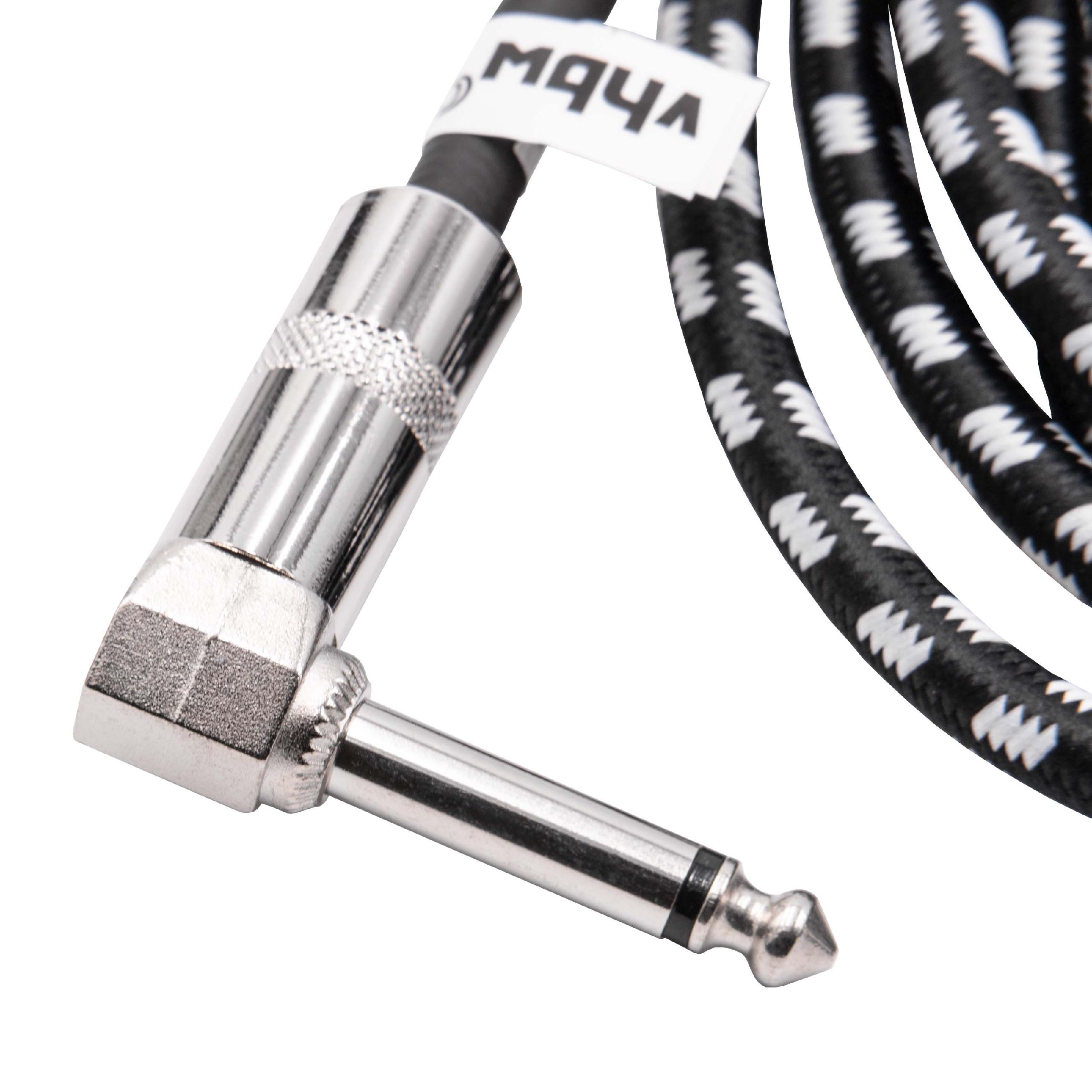 Cabo de Áudio para Guitarra vhbw Jack 6.35 mm, 3 m, Angulado, Revestido a Nylon
