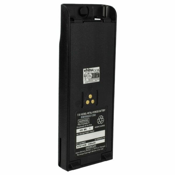 Bateria vhbw para Rádios Motorola NTN7143, NTN7143CR, NTN7143B, NTN7143A - 2300 mAh 7.5 V NiMH com Clipe