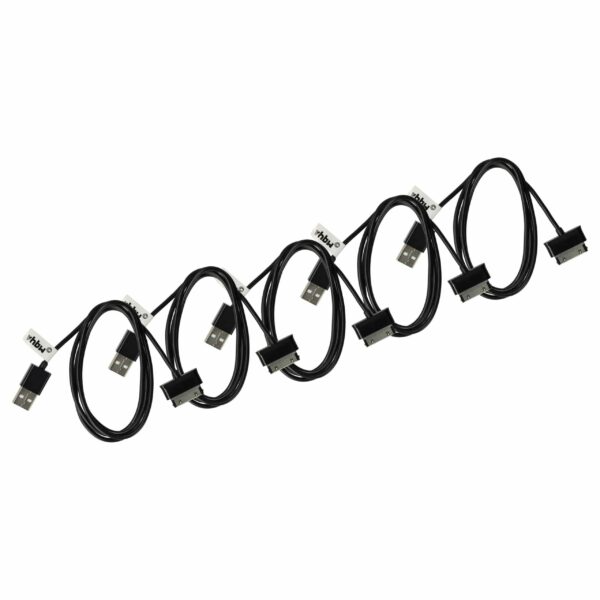 Pack 5x Cabos USB de Dados e Carregamento vhbw Compatíveis Samsung ECC1DPU - 9,7 cm