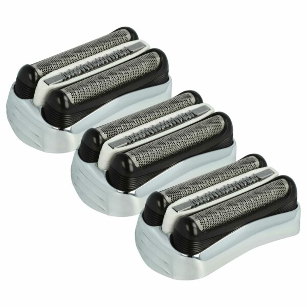 3 Cabeças de Barbear vhbw Substituem Braun 32B, 32S - Prata