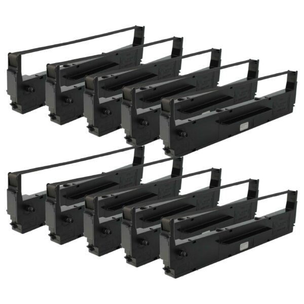10x Fita Tintada compatível Epson C13S015021, S015637 para Impressoras Matriciais IBM e Recibos - Preta