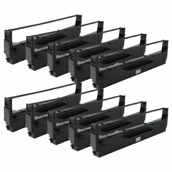 10x Fita Tintada compatível Epson C13S015021, S015637 para Impressoras Matriciais IBM e Recibos - Preta