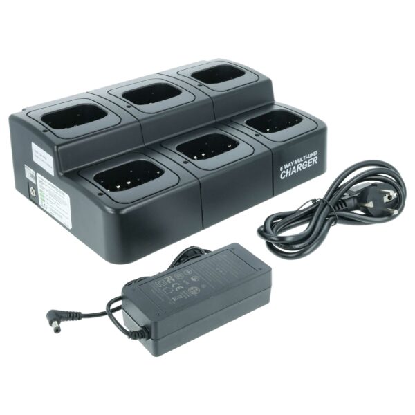 Carregador + Adaptador de Corrente + Cabo de Alimentação para Walkie Talkie Icom BP-252, 8.4V vhbw