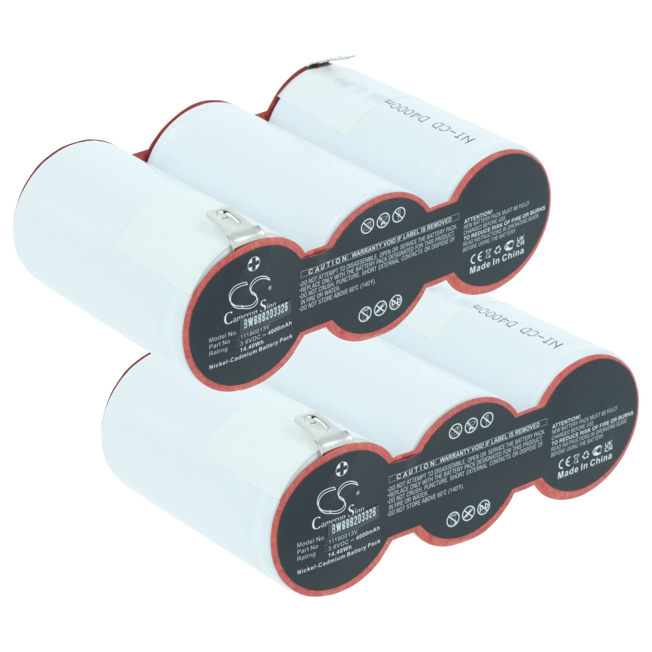 Bateria de Emergência vhbw 2x 4000 mAh 3.6V NiCd - Substitui Van Lien 11190013V