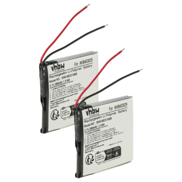 Bateria vhbw para Auscultadores sem Fios Plantronics Voyager Focus 2 / B825 - 360 mAh 3.7 V (2 unidades)