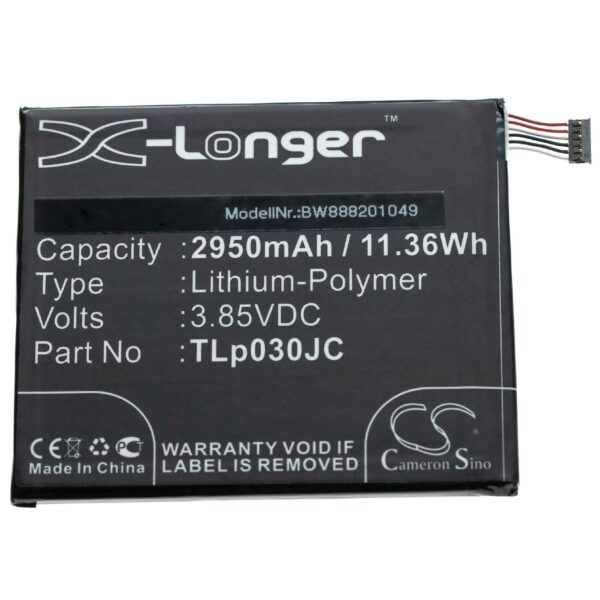Bateria para Alcatel CAC3000034CC, TLp030JC - 2950 mAh 3.85 V Li-Ion vhbw