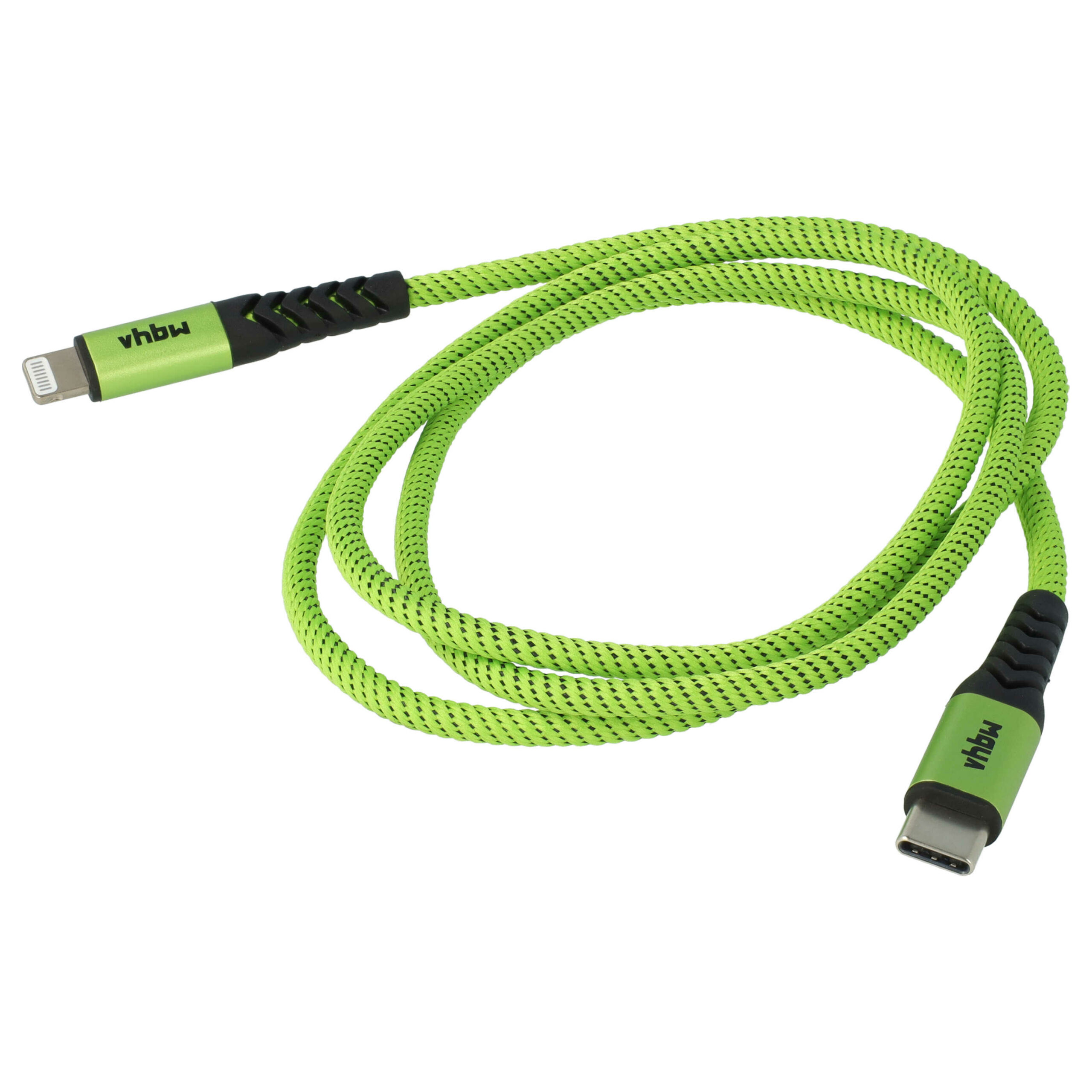 3x Cabo vhbw USB-C para Lightning - 100cm - Verde e Preto - Image 4