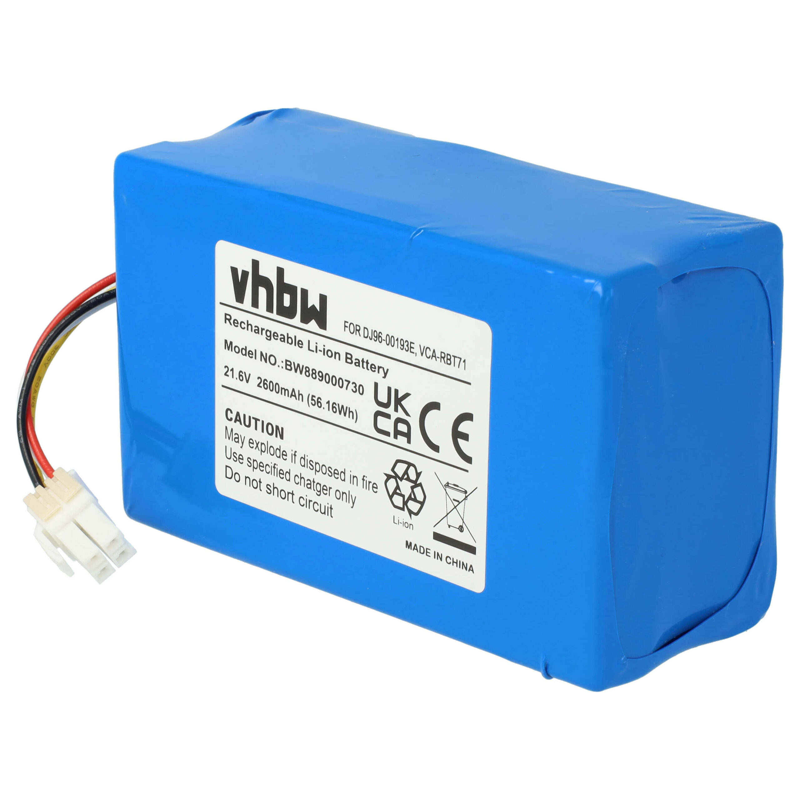 Bateria de substituição vhbw para Samsung VCA-RBT71, DJ96-00193E, DJ96-00202A, DJ96-00193C – 2600mAh, 21.6V, Li-Ion - Image 3