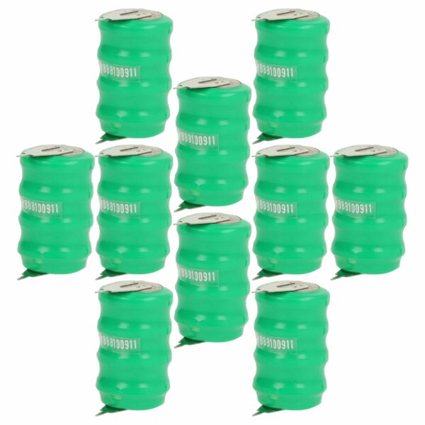 Bateria Recarregável V80H 4,8V 80mAh NiMH com 2 Conectores - Pack 10 Unidades vhbw