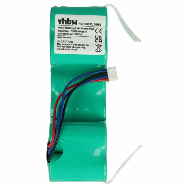 Bateria vhbw 2500mAh 12V NiMH para iRobot, Ecovacs DD4G, DM88 e outros robôs de limpeza
