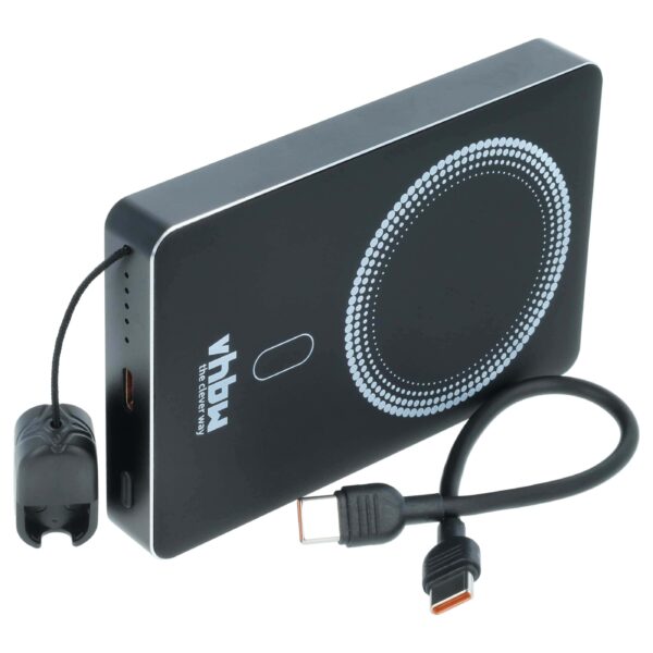 Powerbank Magnética Sem Fios vhbw 10000 mAh - Preto