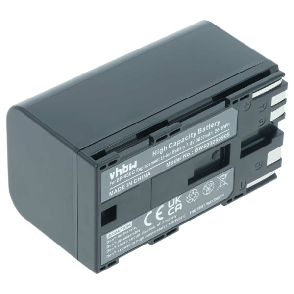 Bateria vhbw para Câmara Canon BP-975, BP-955, BP-925, BP-950G - 3600 mAh 7.4 V