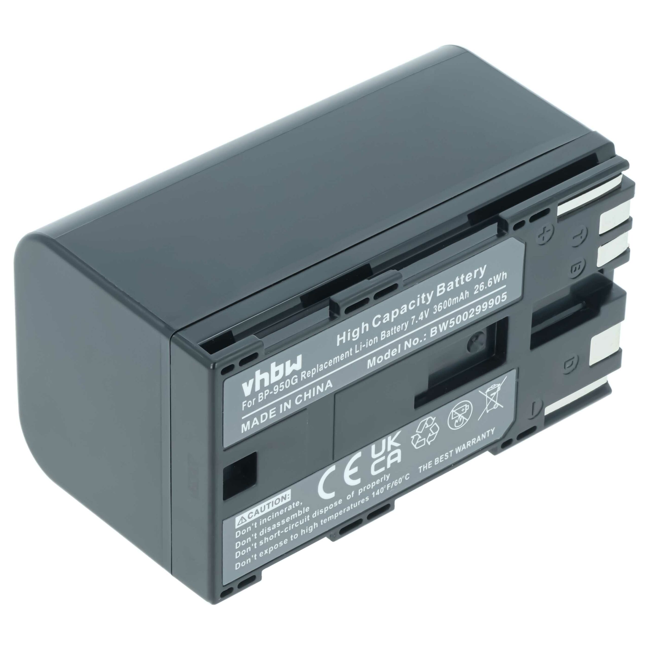 Bateria vhbw para Câmara Canon BP-975, BP-955, BP-925, BP-950G - 3600 mAh 7.4 V