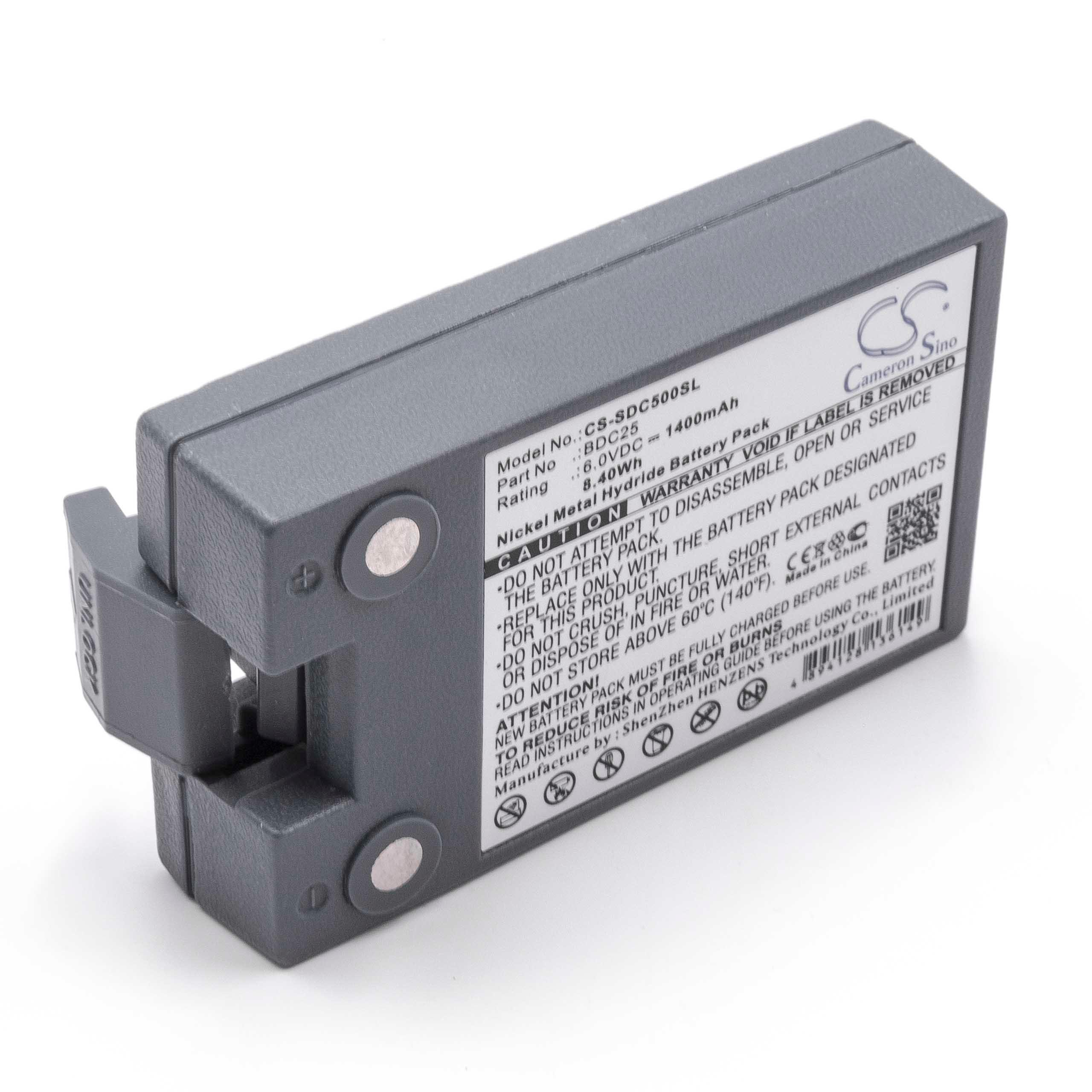 Bateria vhbw para Sokkia BDC25M, BDC25B, BDC25A, BDC25 - 1400 mAh 6V NiMH